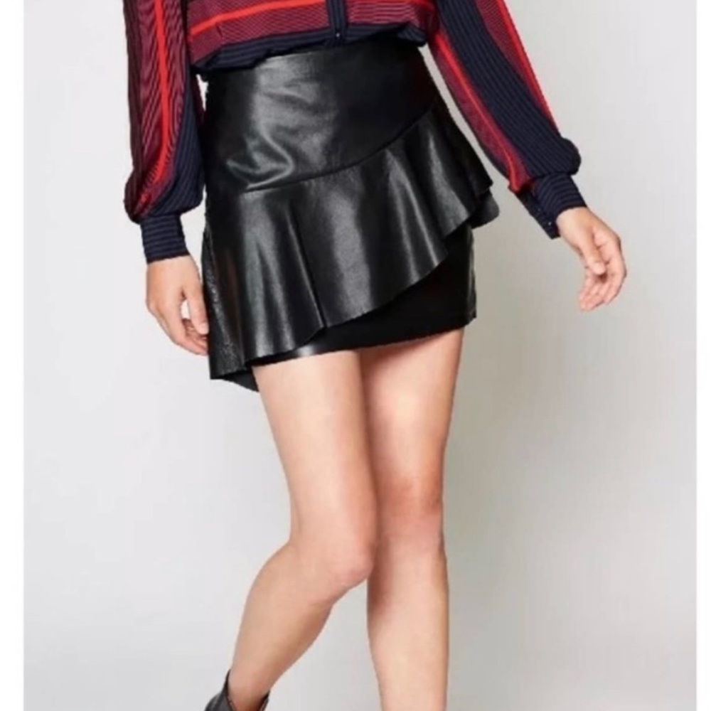 Joie Botan Black Leather Skirt size 4 NWT